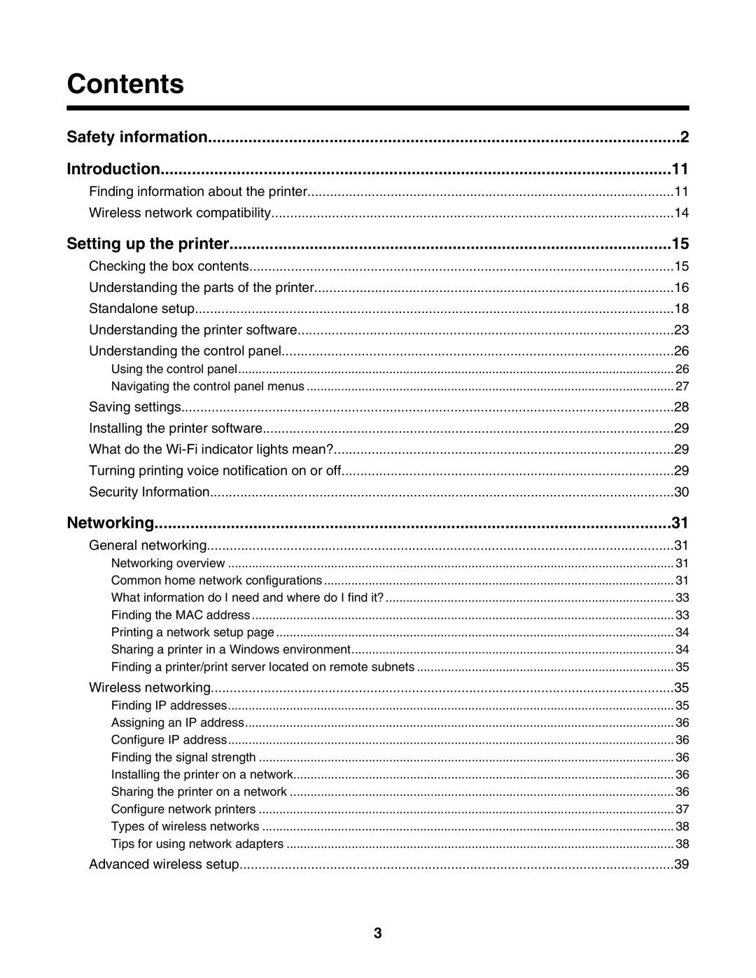 Lexmark 4800 Series manual Contents 