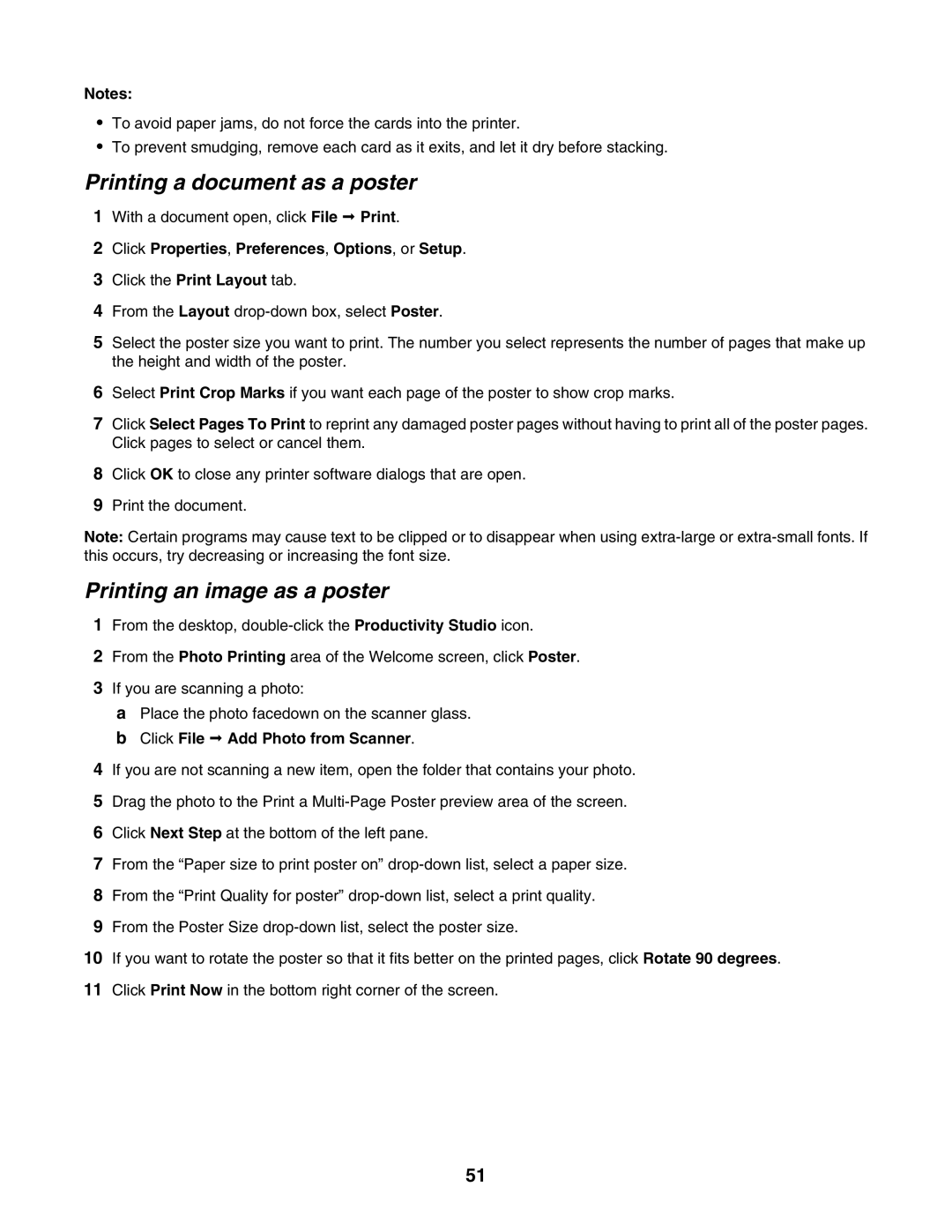 Lexmark 4800 Series Printing a document as a poster, Printing an image as a poster, Click File Œ Add Photo from Scanner 