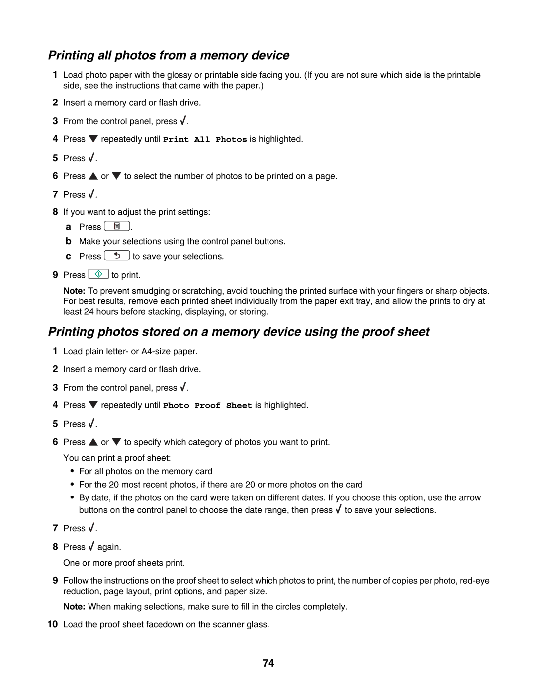 Lexmark 4800 Series manual Printing all photos from a memory device 