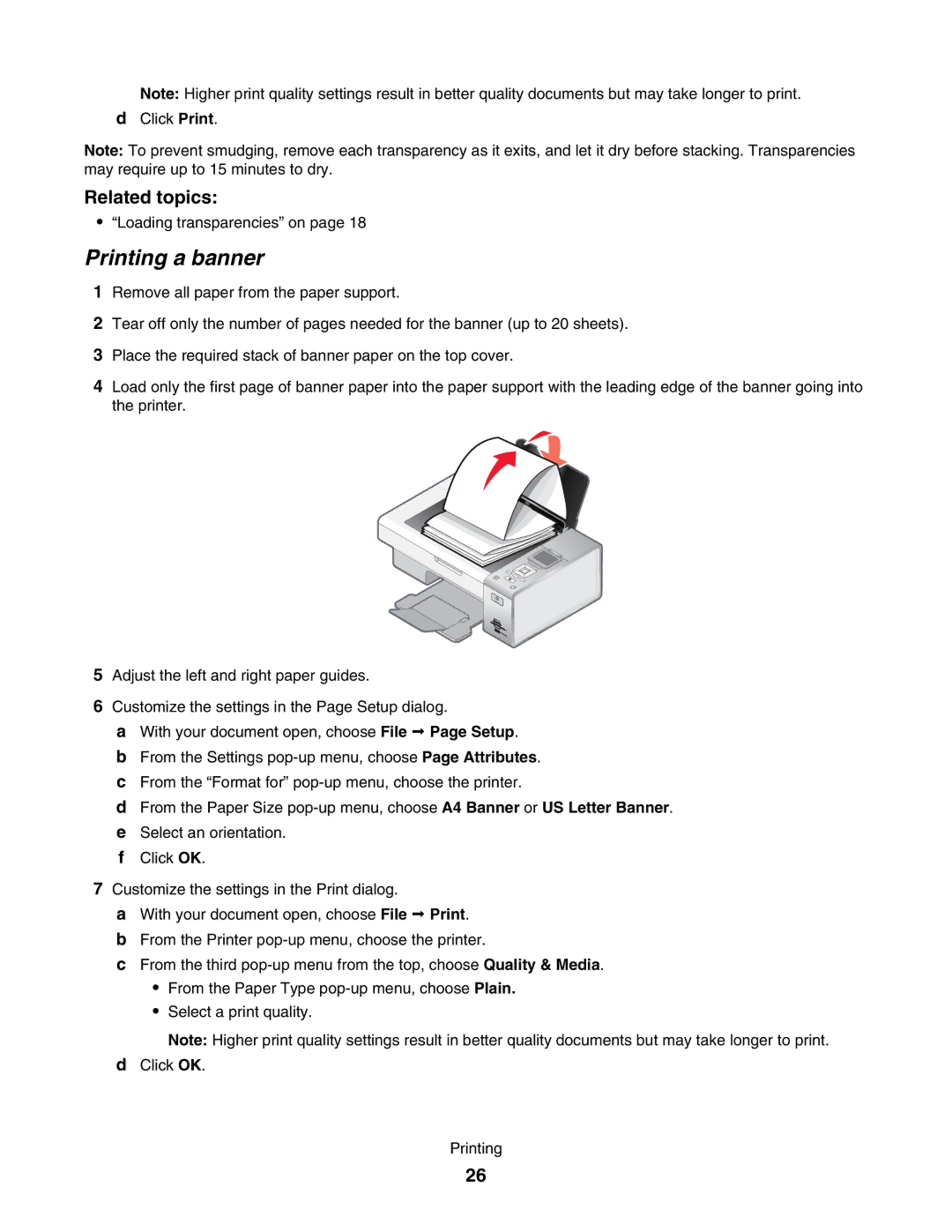 Lexmark 4800 manual Printing a banner 