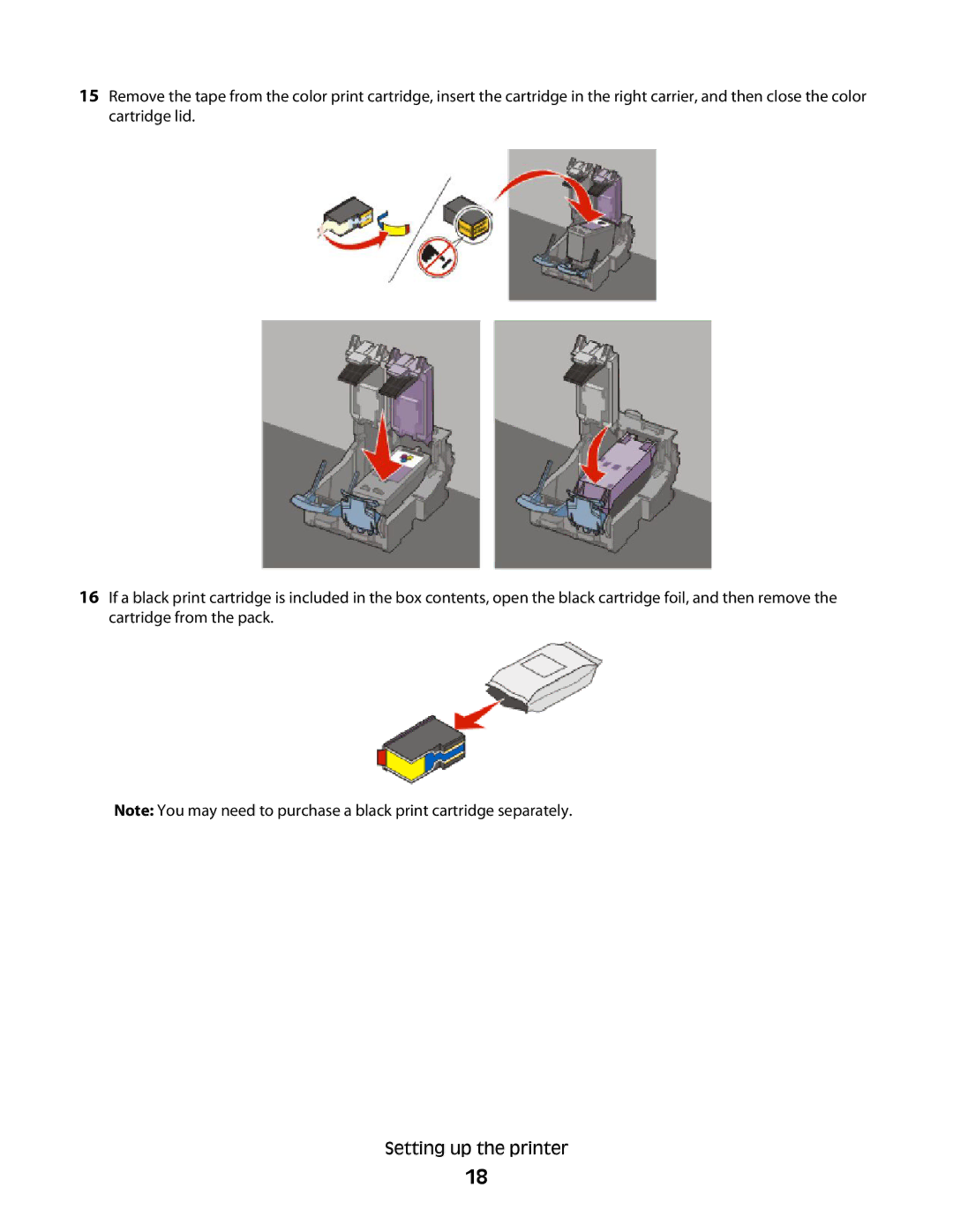 Lexmark 4900 Series manual Setting up the printer 