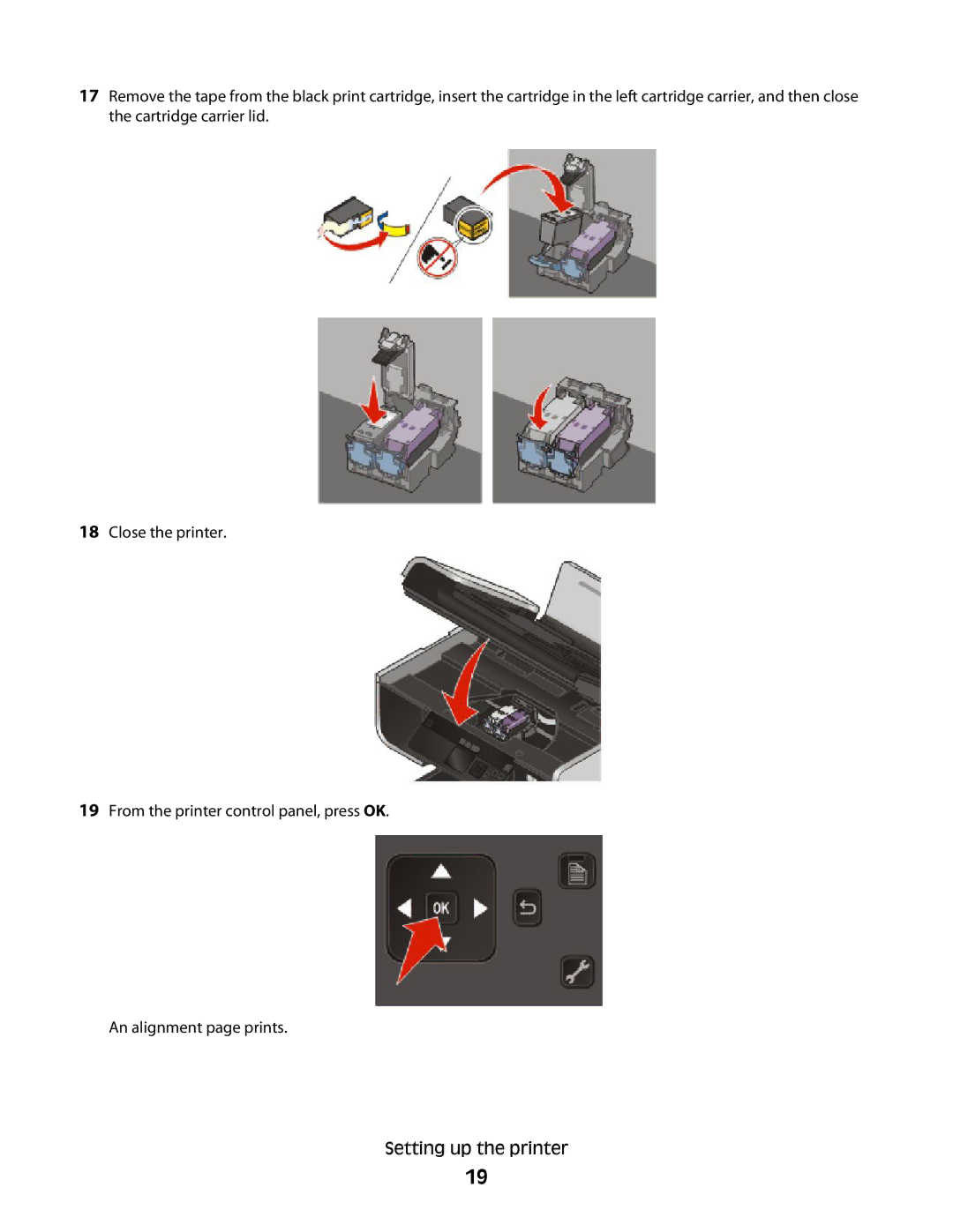 Lexmark 4900 Series manual Setting up the printer 