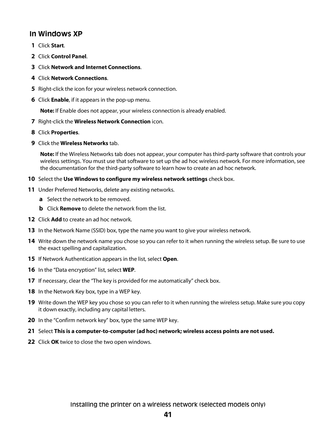 Lexmark 4900 Series manual Windows XP 