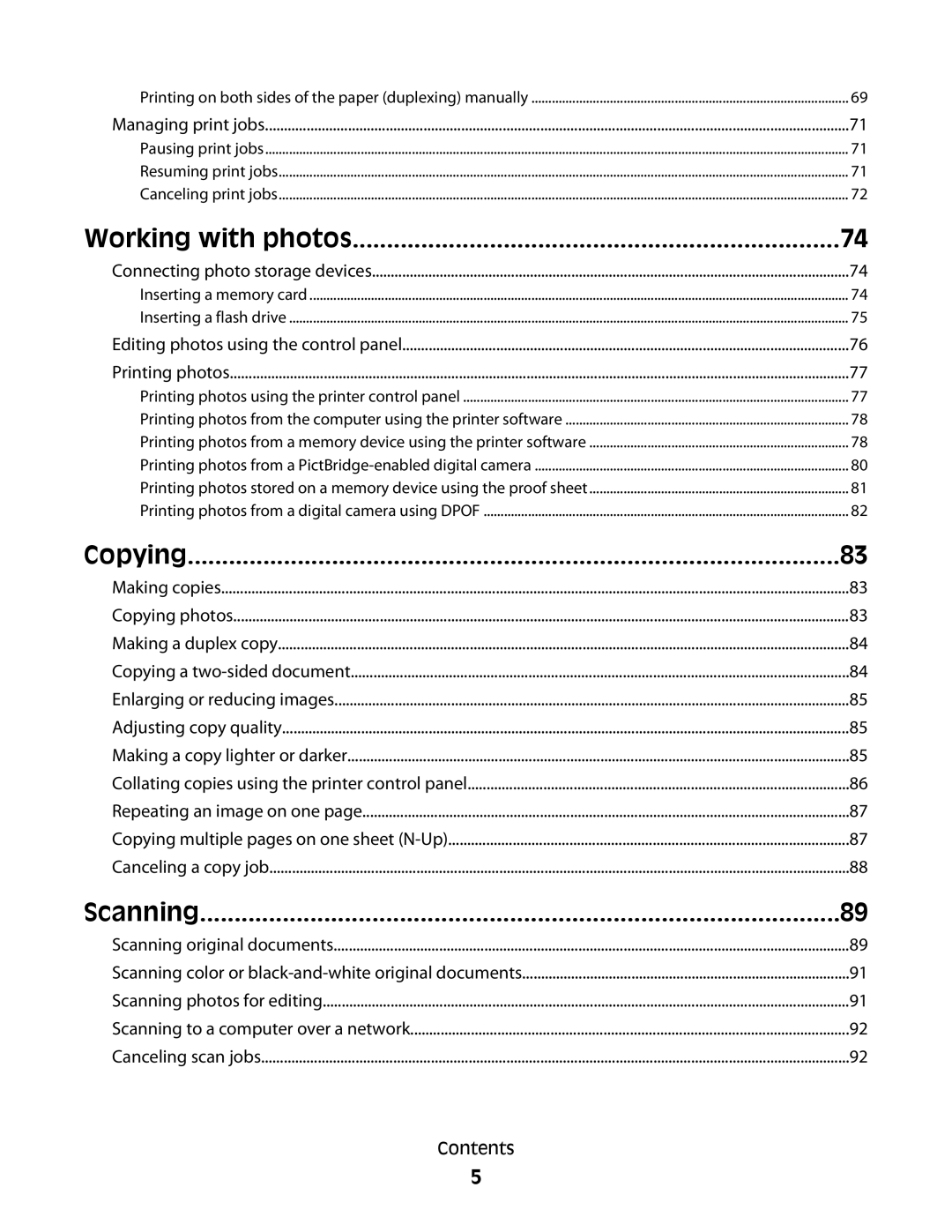 Lexmark 4900 Series manual Copying, Scanning 