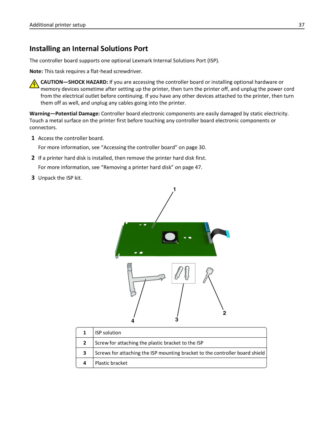 Lexmark 696, 496, 896 manual Installing an Internal Solutions Port 