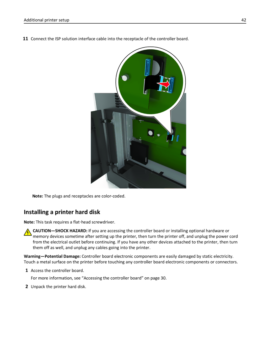 Lexmark 496, 696, 896 manual Installing a printer hard disk 