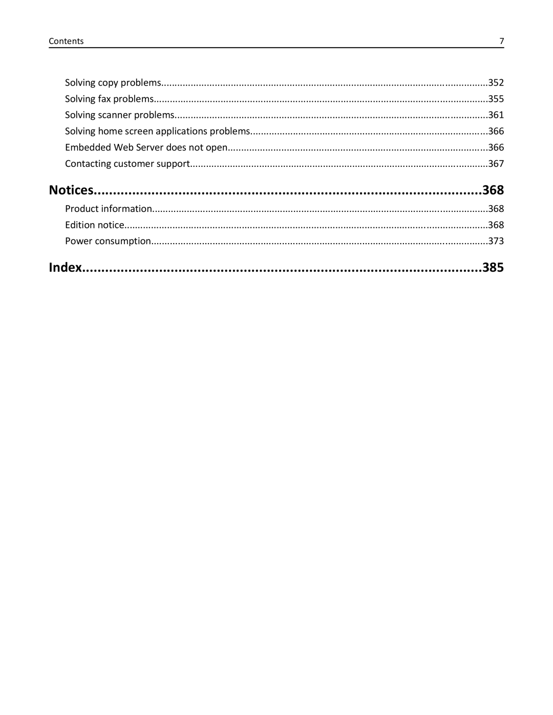 Lexmark 696, 496, 896 manual 368, Index 385 