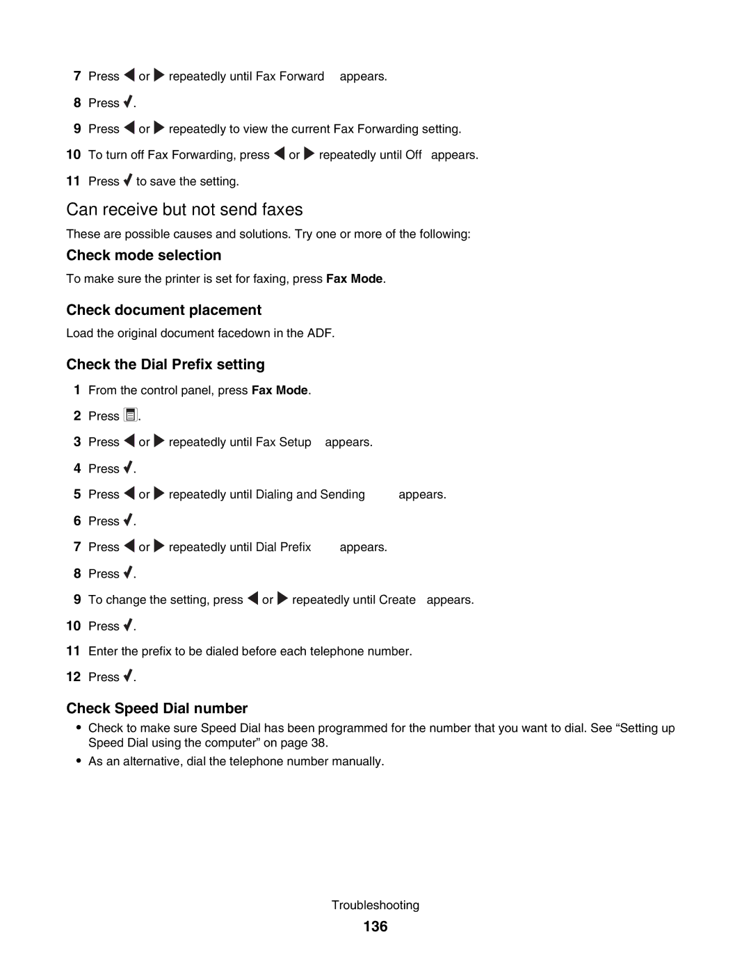 Lexmark 5000 Series manual Can receive but not send faxes 