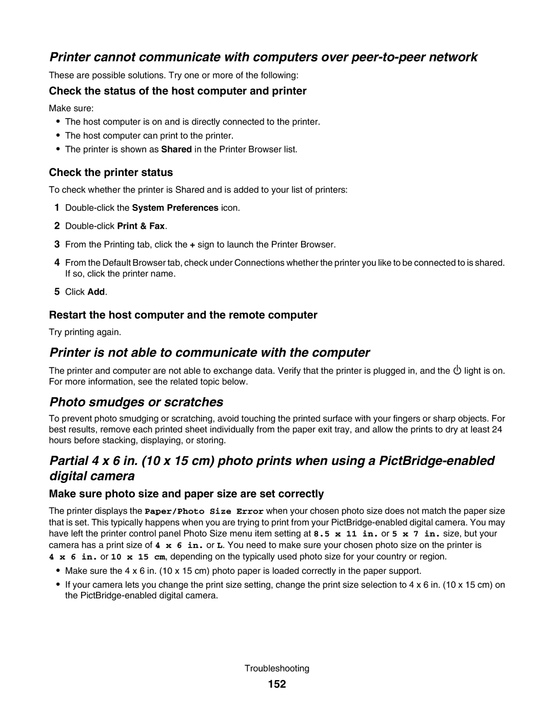 Lexmark 5000 Series manual Photo smudges or scratches 