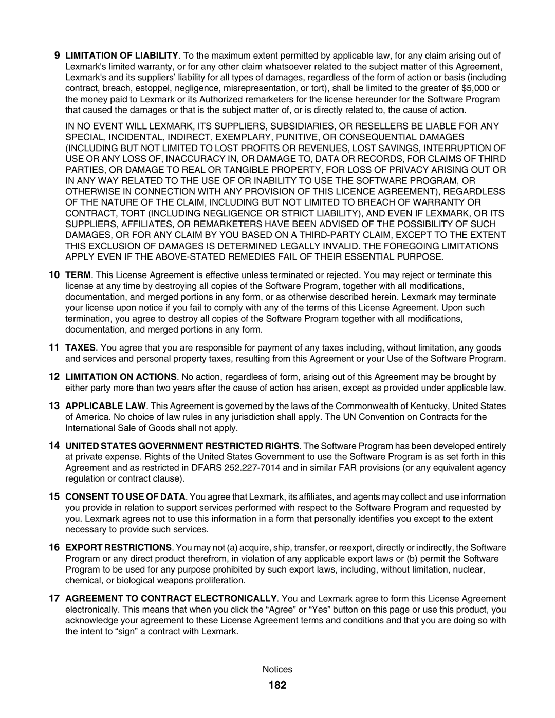 Lexmark 5000 Series manual 182 