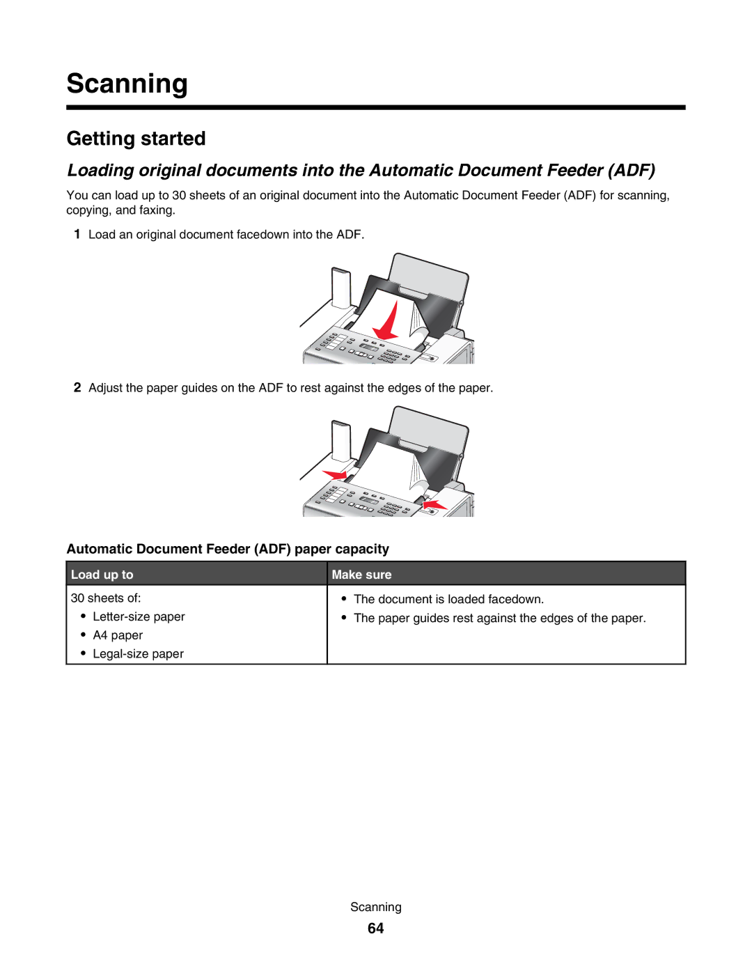 Lexmark 5000 Series manual Scanning, Getting started 