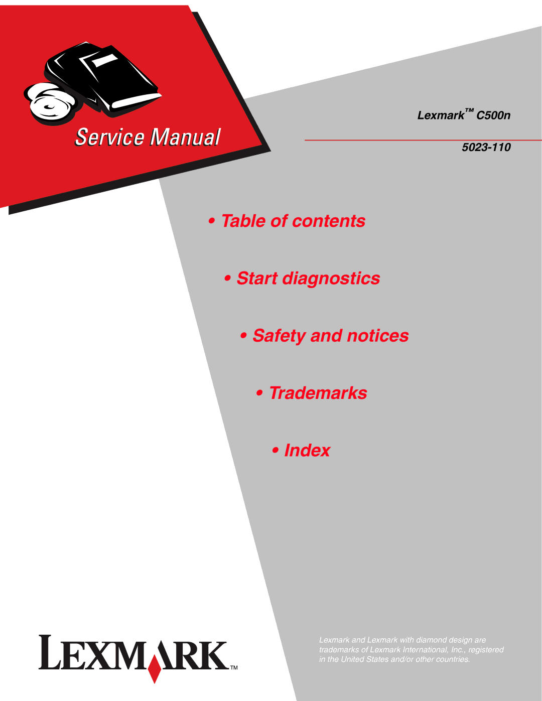 Lexmark manual Lexmark C500n 5023-110 