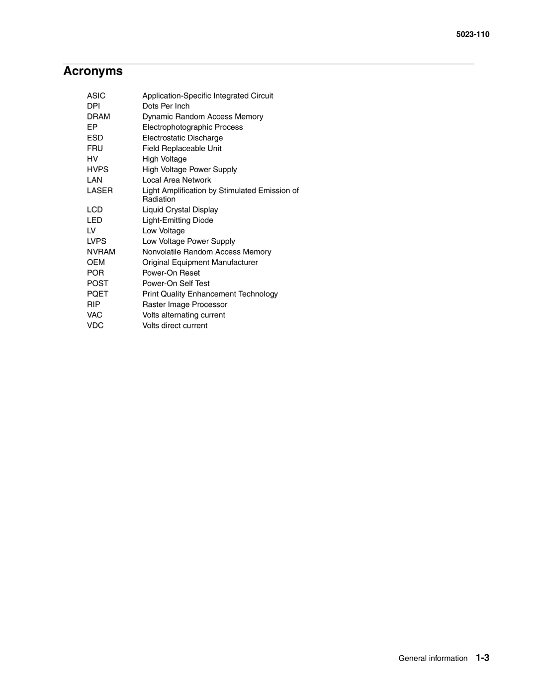 Lexmark 500n manual Acronyms 