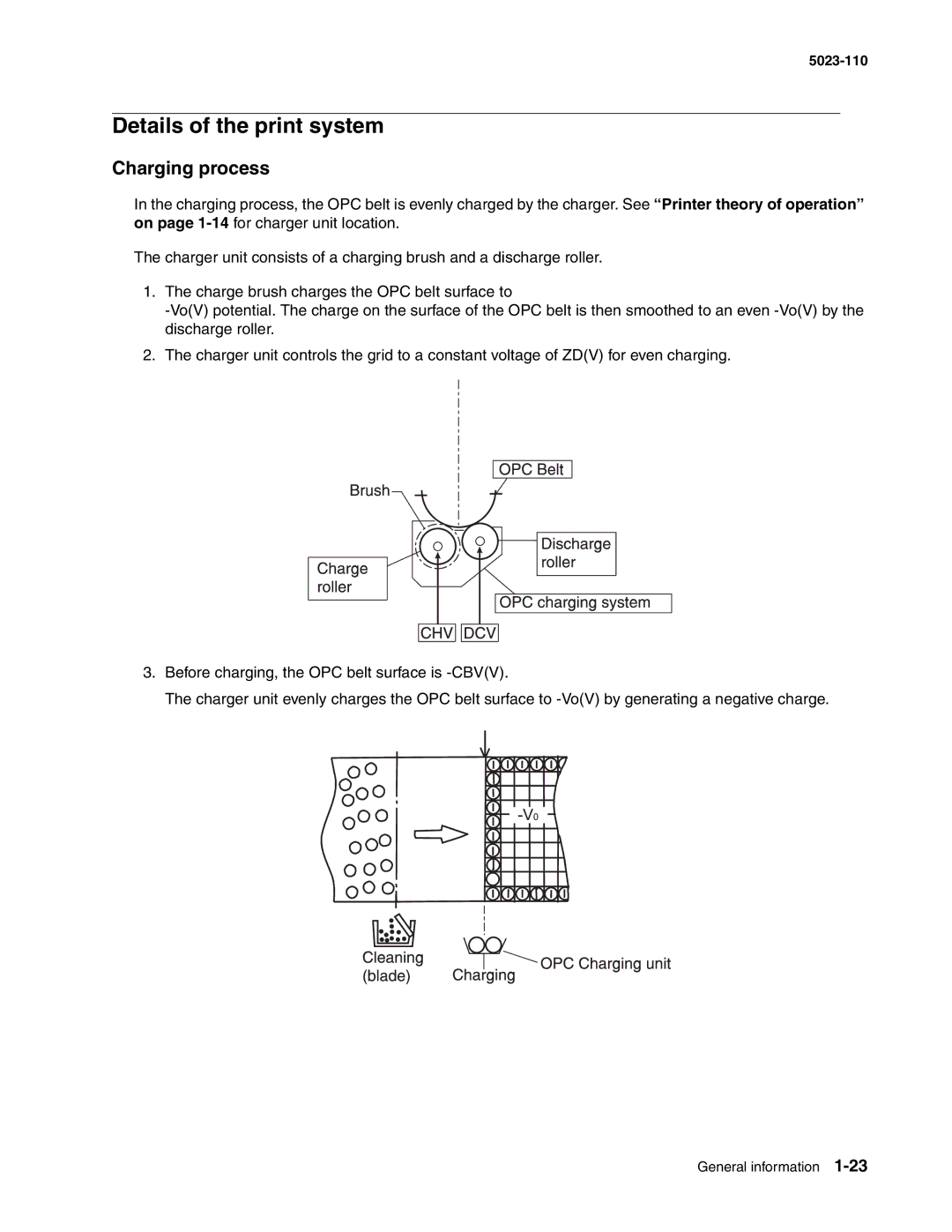 Lexmark 500n manual Details of the print system, Charging process 