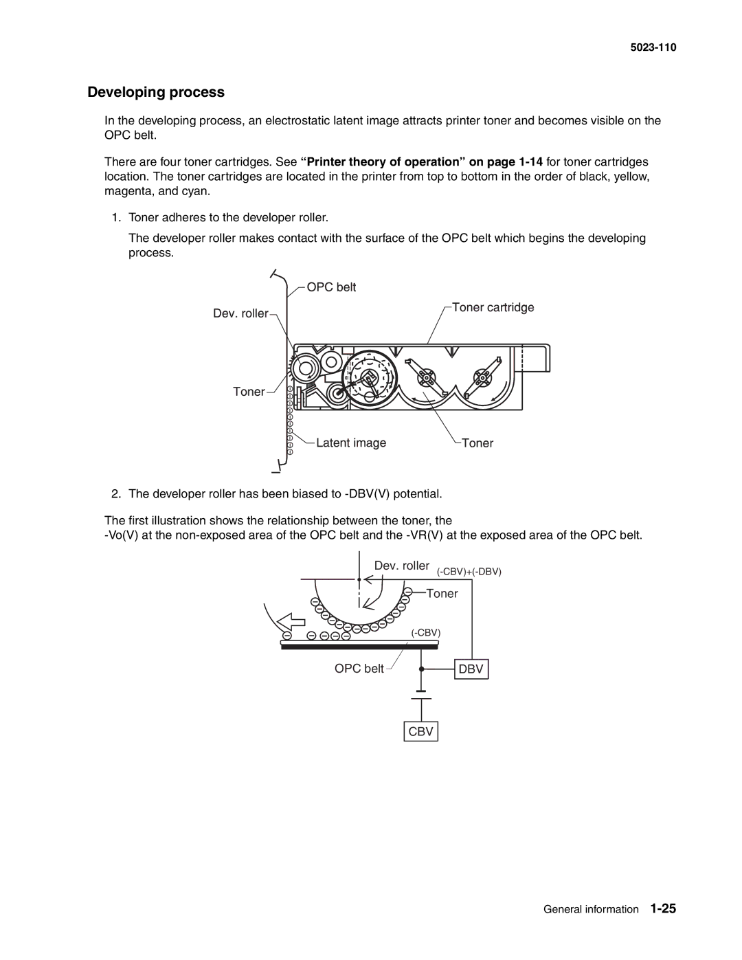 Lexmark 500n manual Developing process, Cbv 