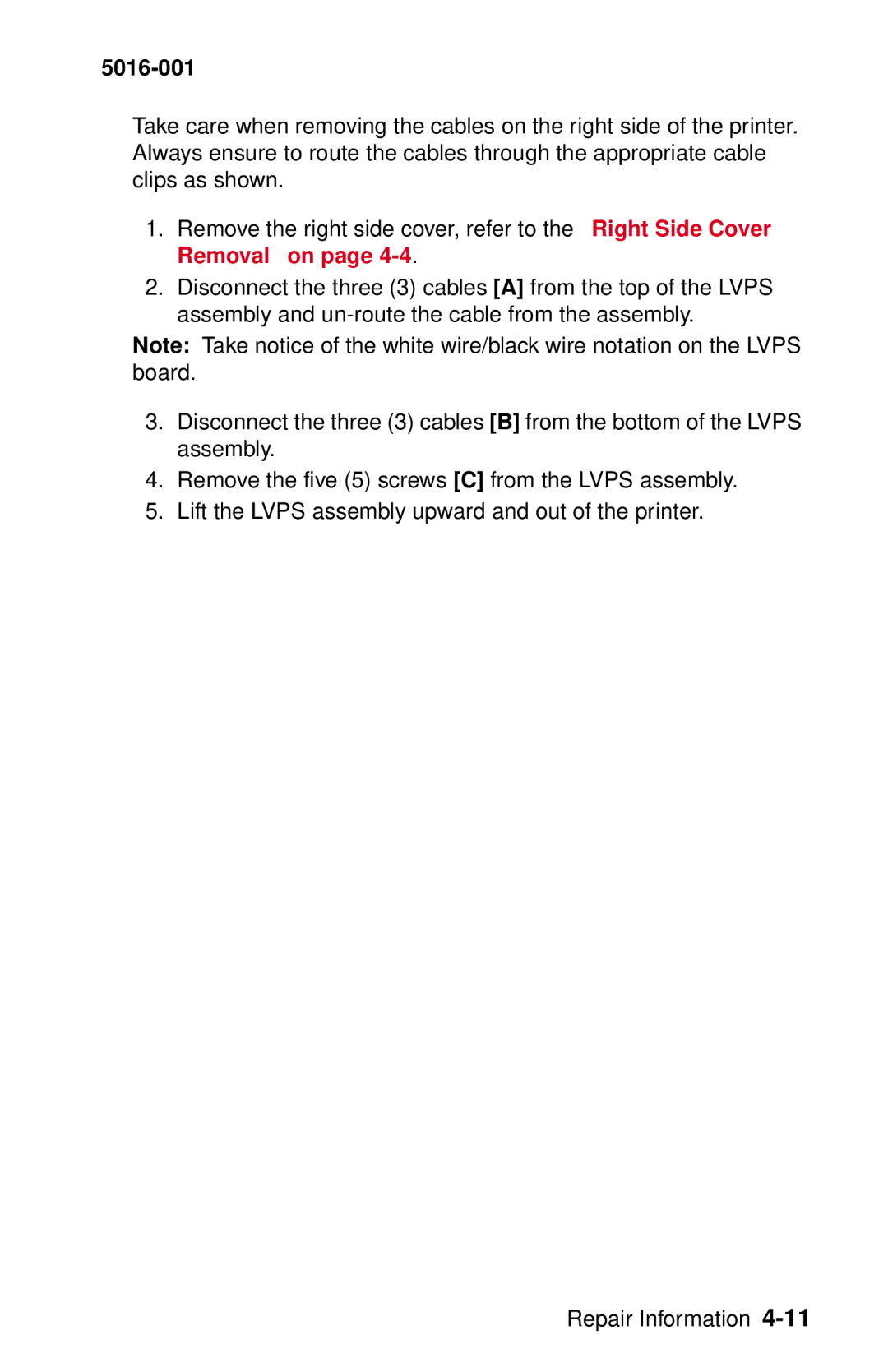 Lexmark 5016-001 manual 