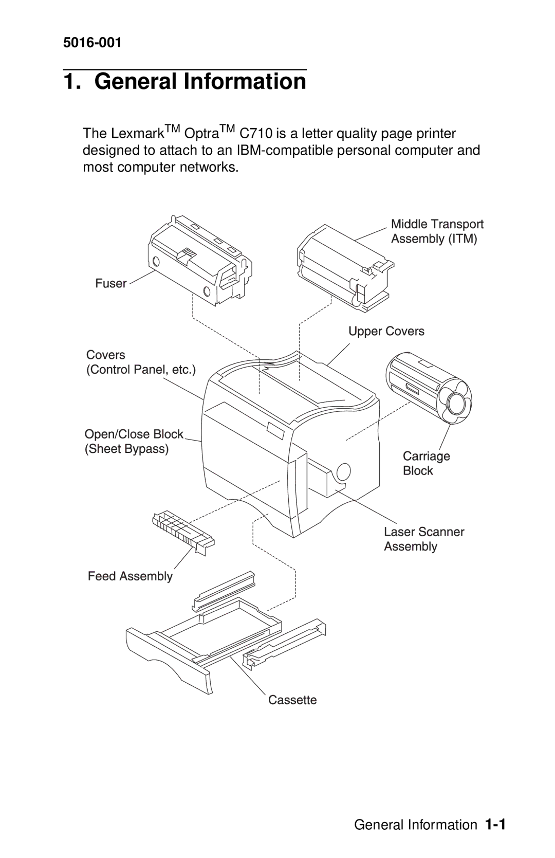 Lexmark 5016-001 manual General Information 