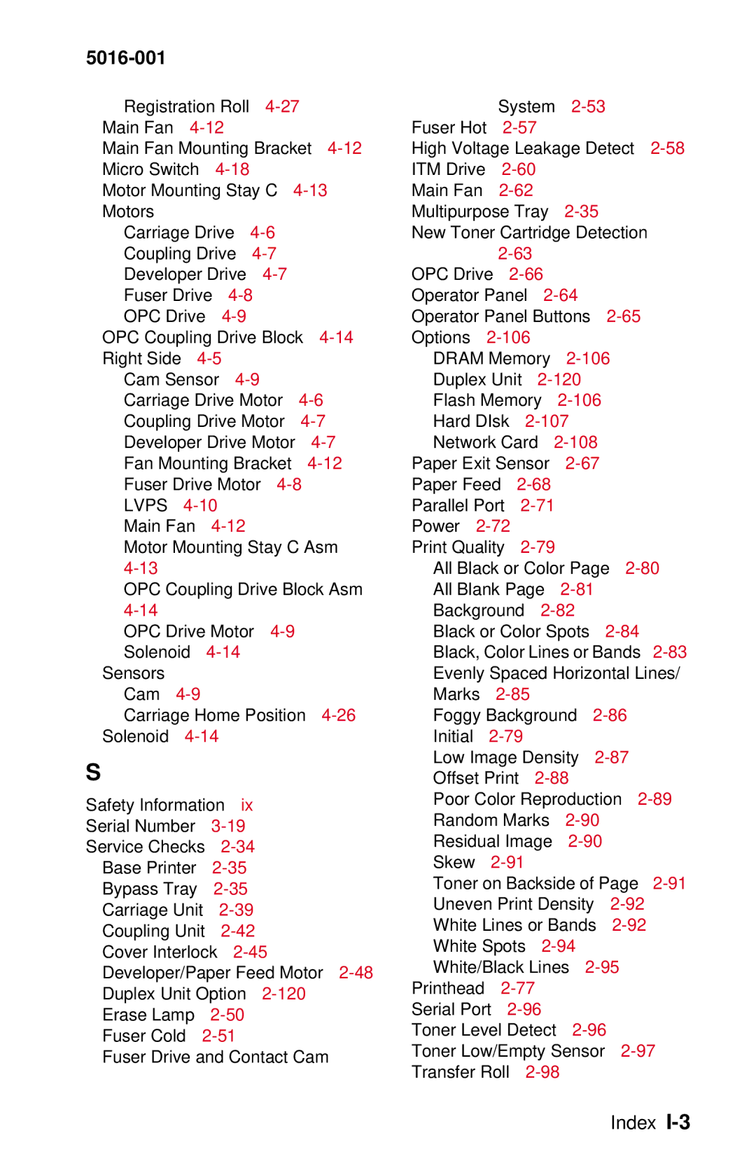 Lexmark 5016-001 manual Evenly Spaced Horizontal Lines 