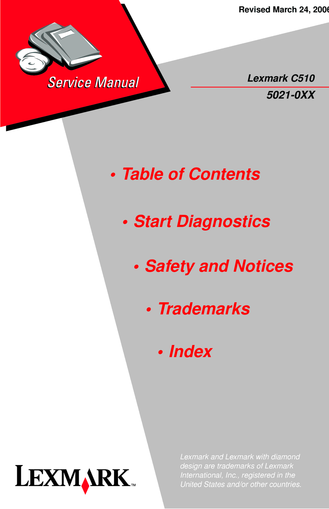 Lexmark 5021-0XX manual Revised March 24 