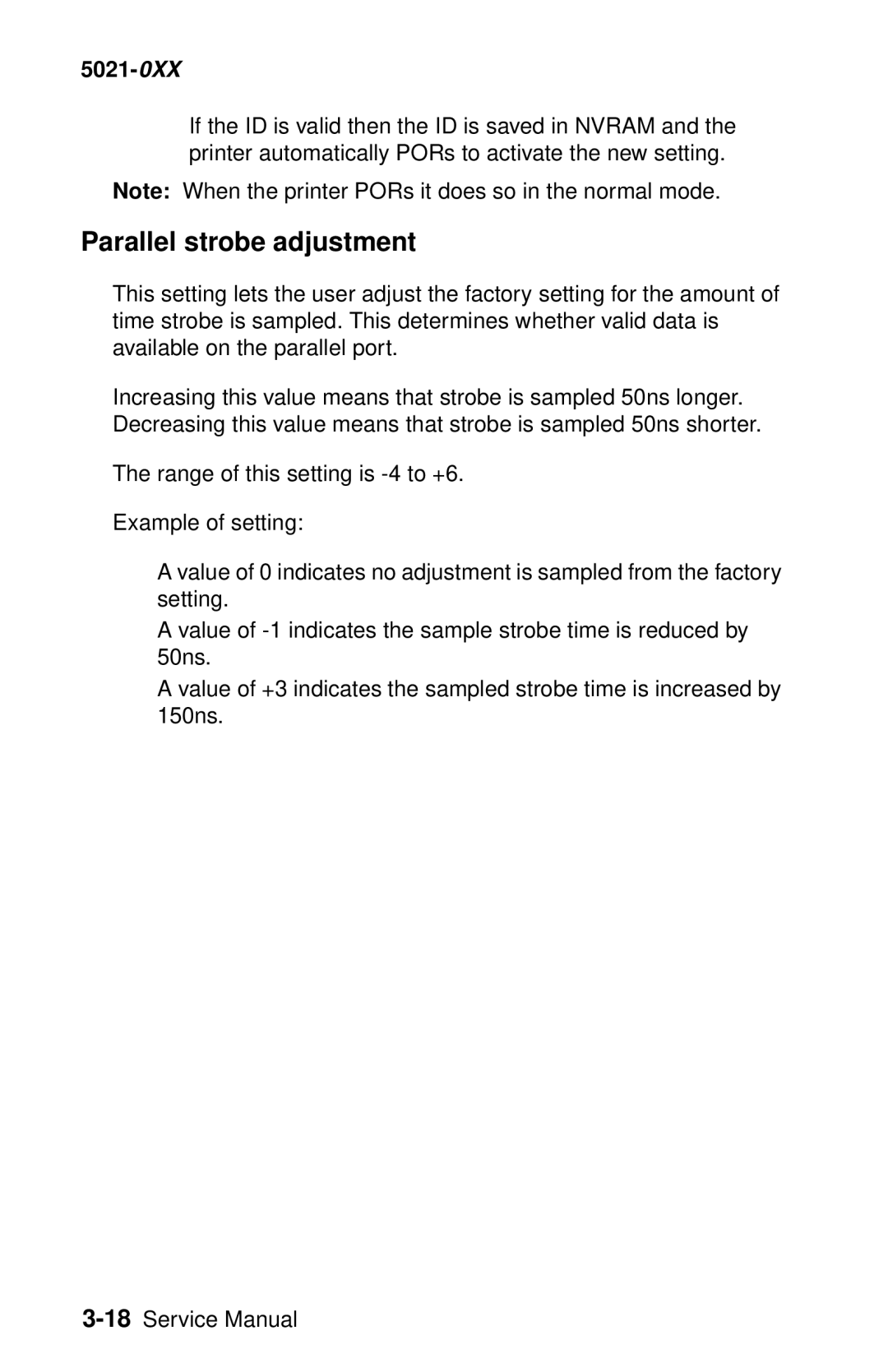 Lexmark 5021-0XX manual Parallel strobe adjustment 