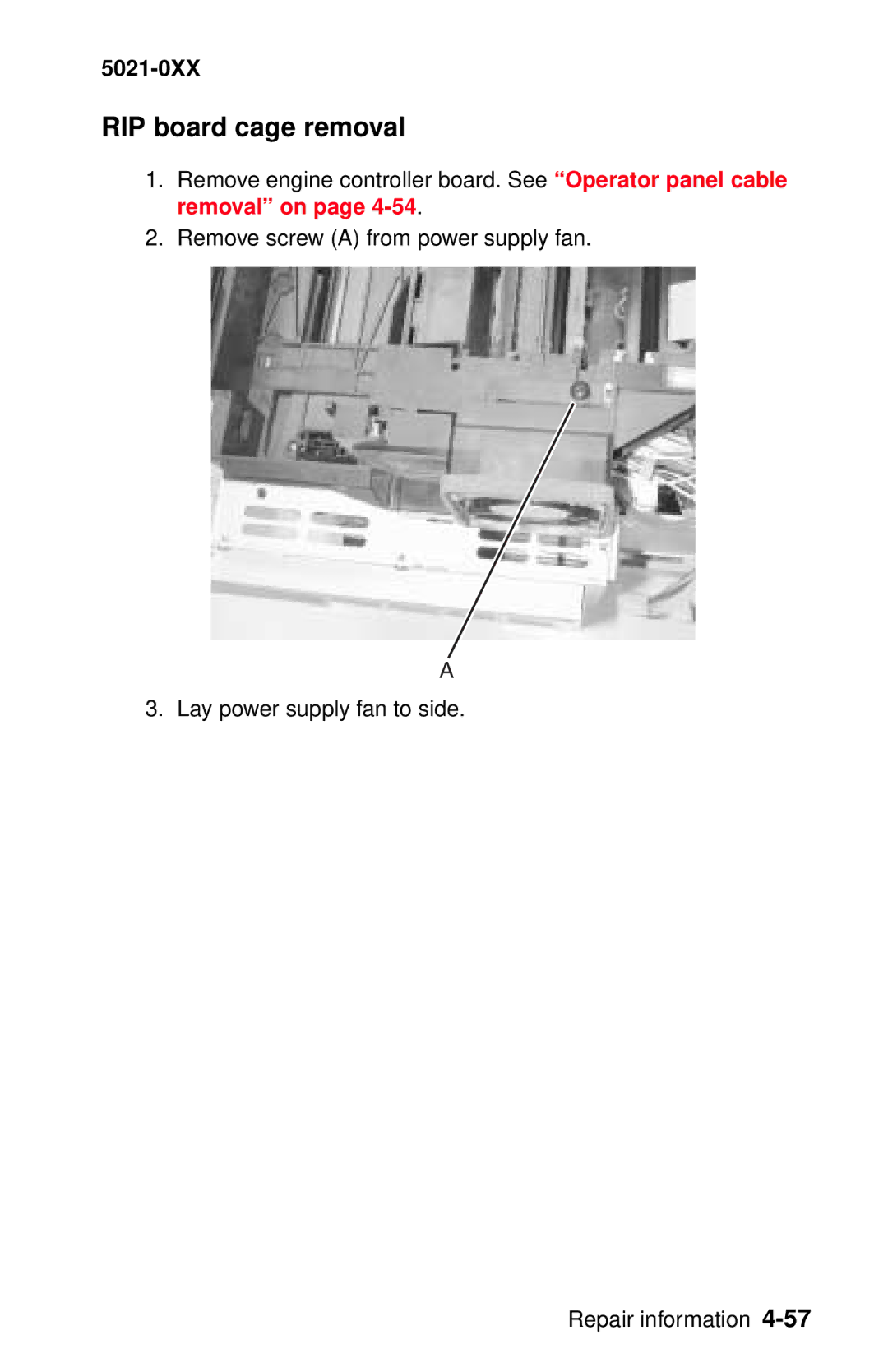 Lexmark 5021-0XX manual RIP board cage removal 