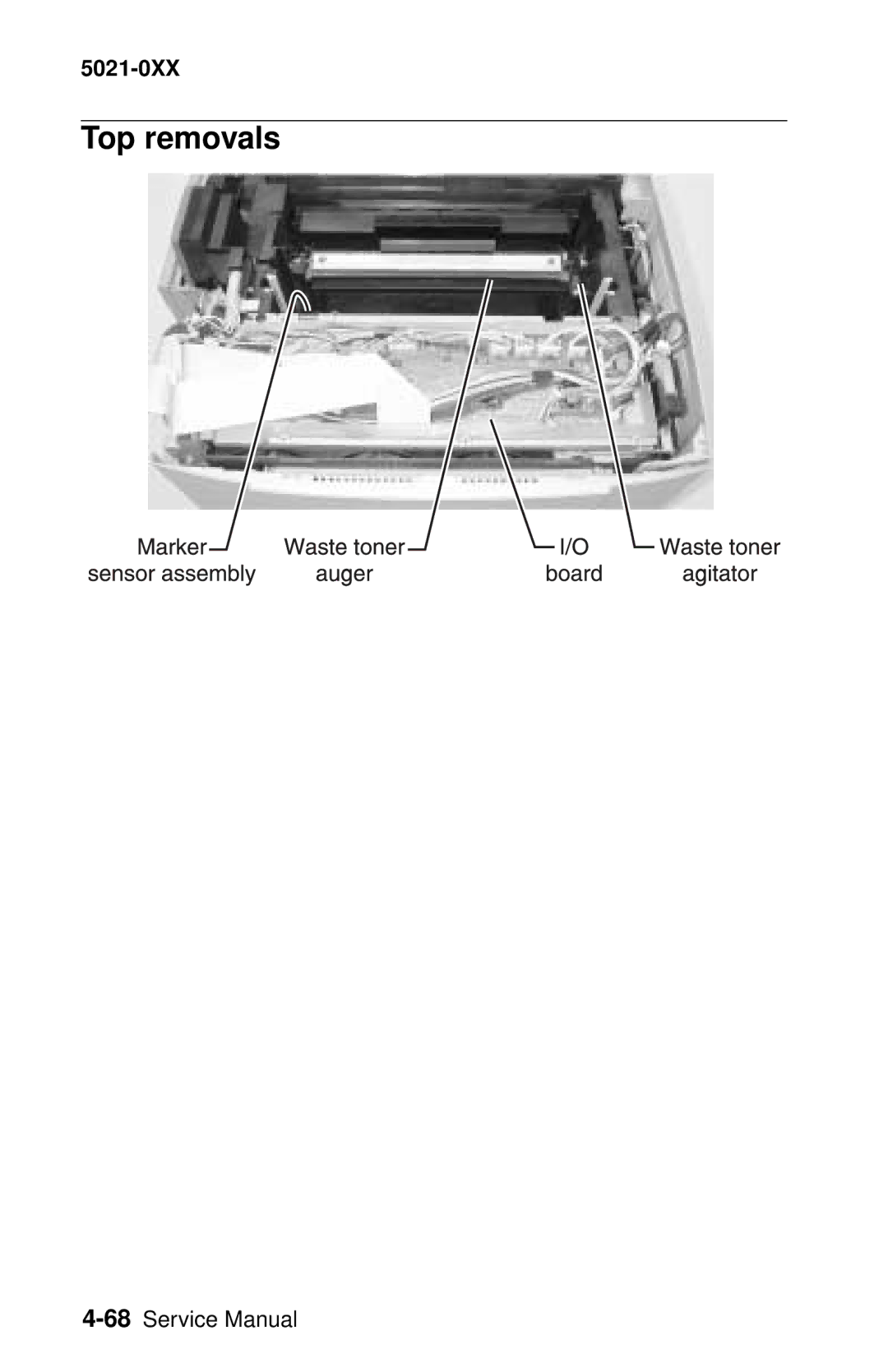 Lexmark 5021-0XX manual Top removals 