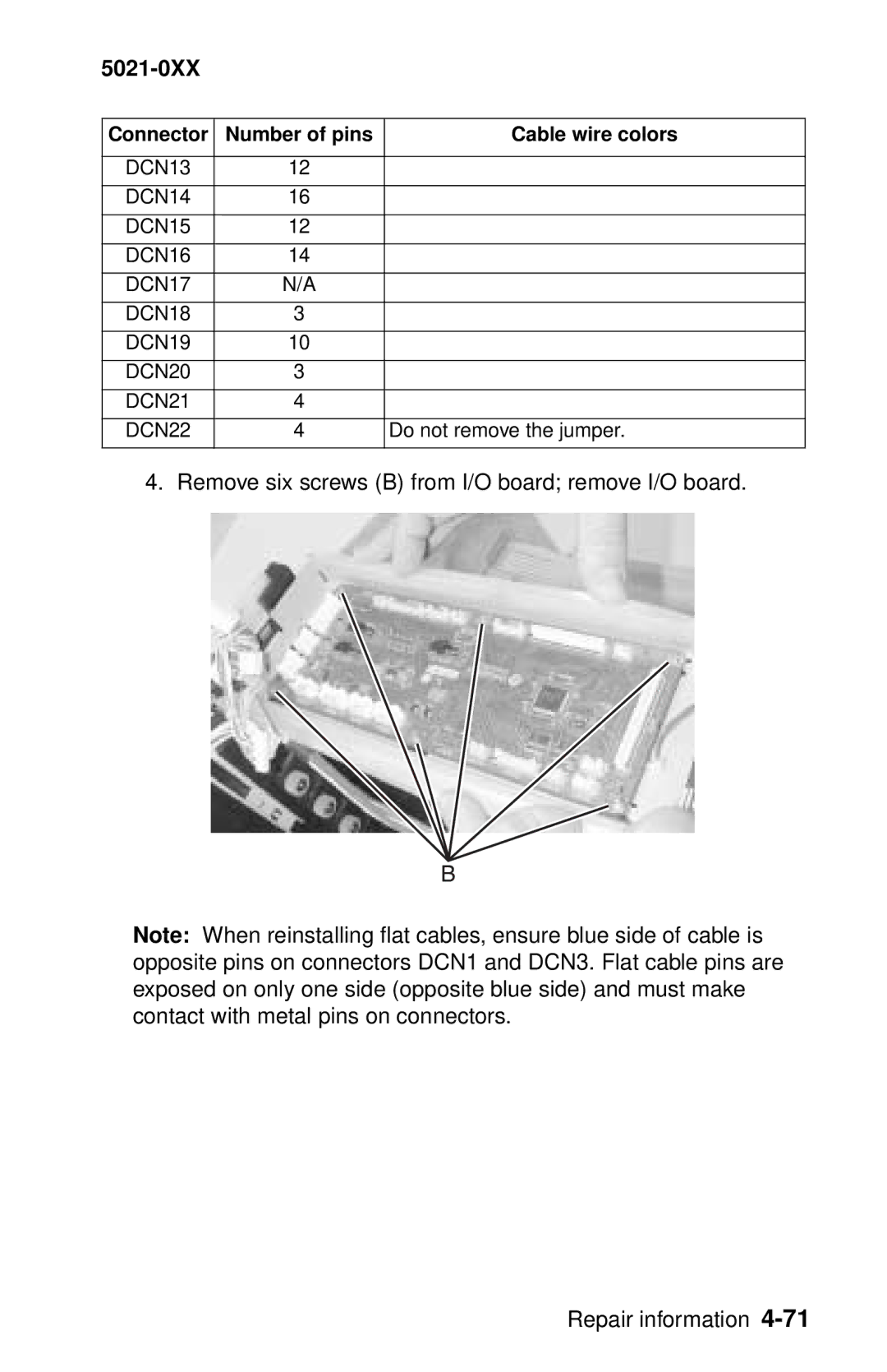 Lexmark 5021-0XX manual Do not remove the jumper 