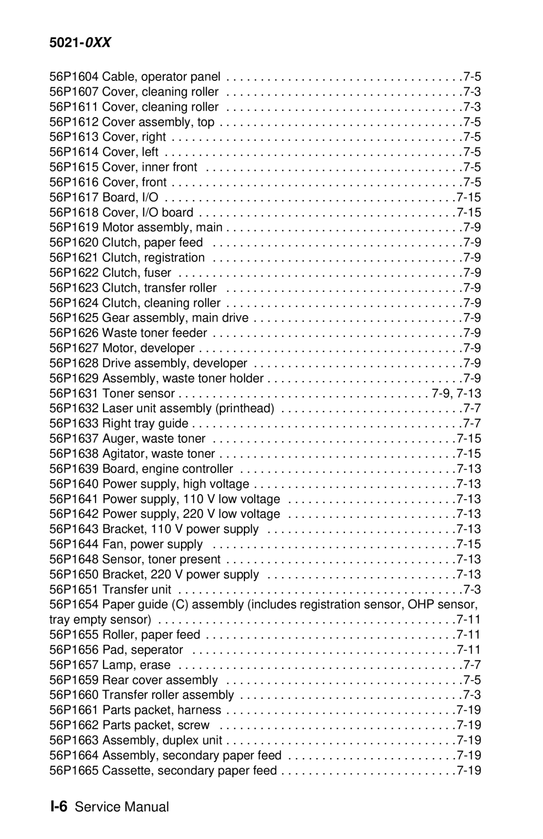 Lexmark 5021-0XX manual 