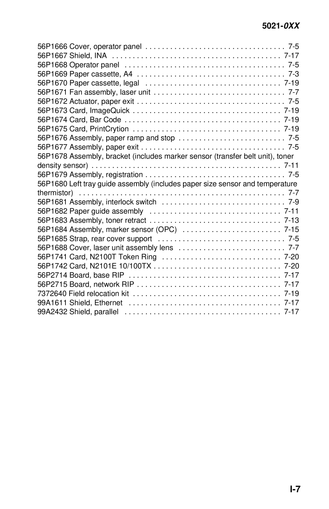 Lexmark 5021-0XX manual 