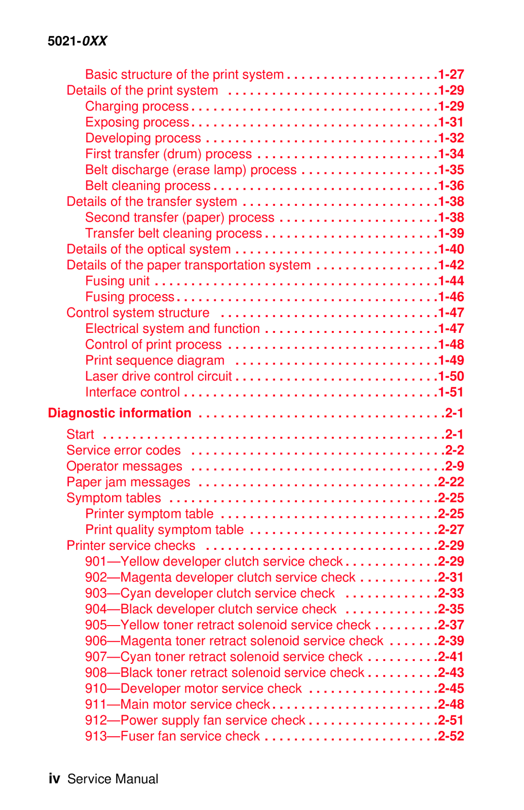 Lexmark 5021-0XX manual Diagnostic information 