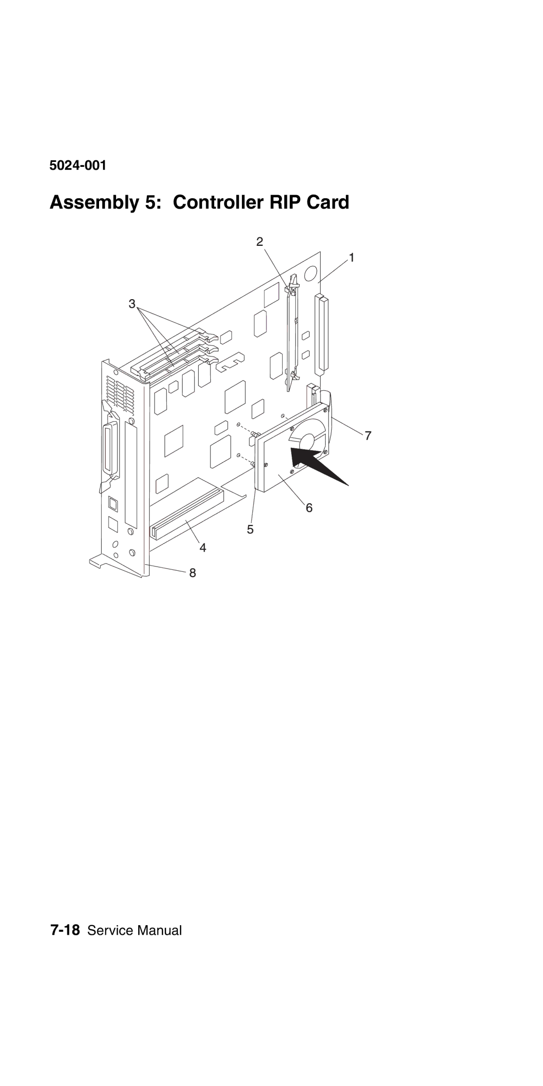 Lexmark 5024-001 manual Assembly 5 Controller RIP Card 