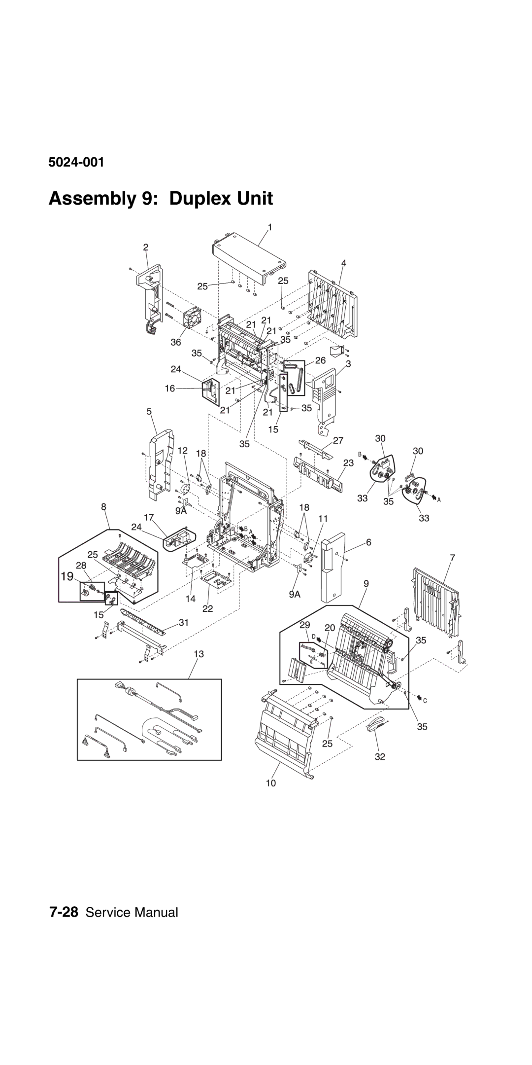 Lexmark 5024-001 manual Assembly 9 Duplex Unit 