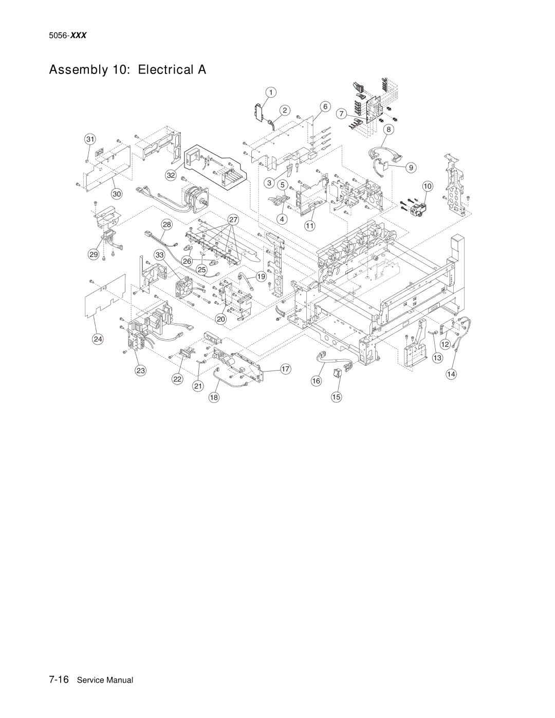 Lexmark 5056-xxx warranty Assembly 10 Electrical a 