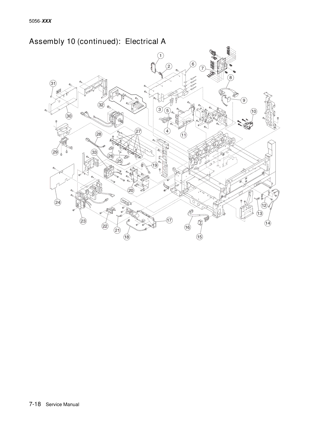 Lexmark 5056-xxx warranty Assembly 10 Electrical a 