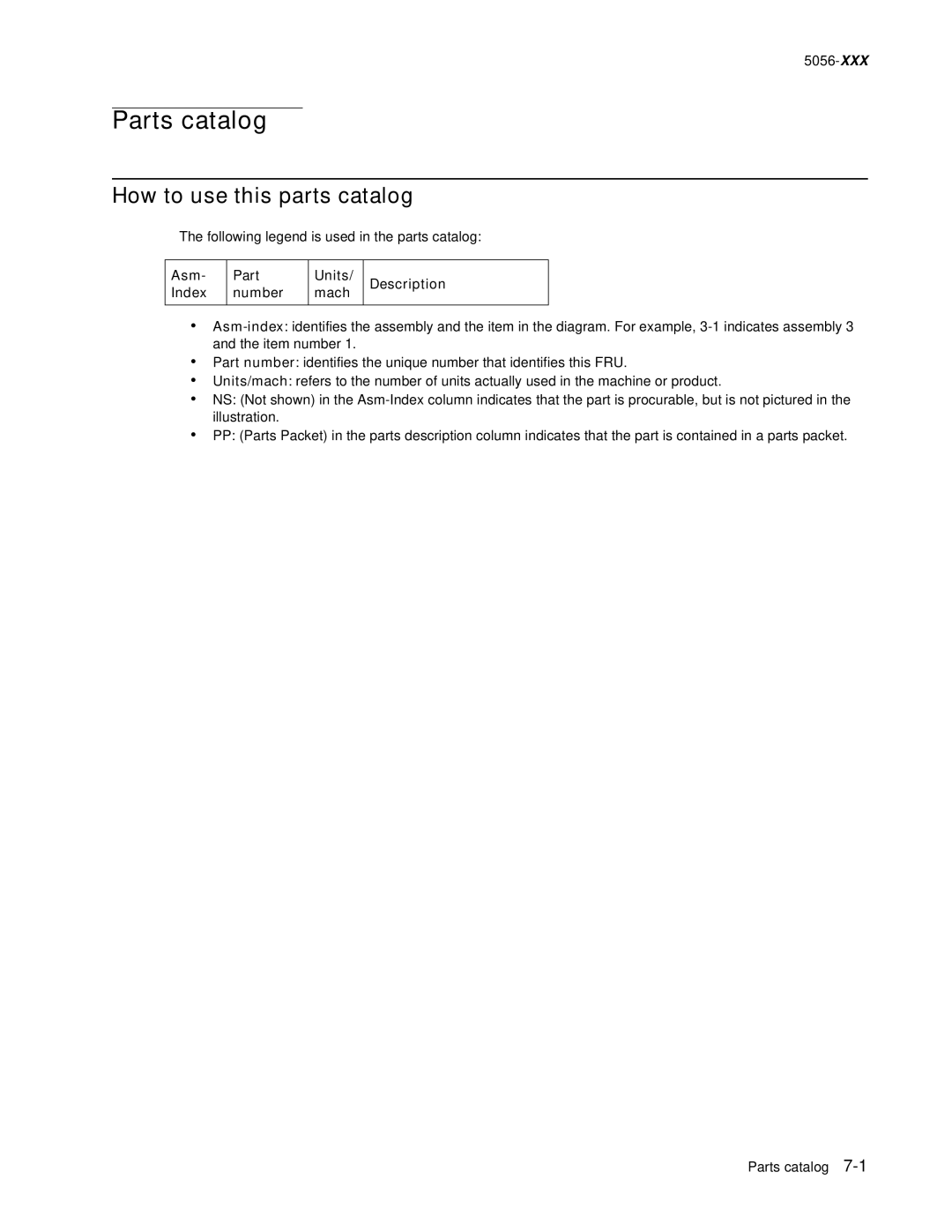 Lexmark 5056-xxx warranty Parts catalog, How to use this parts catalog 