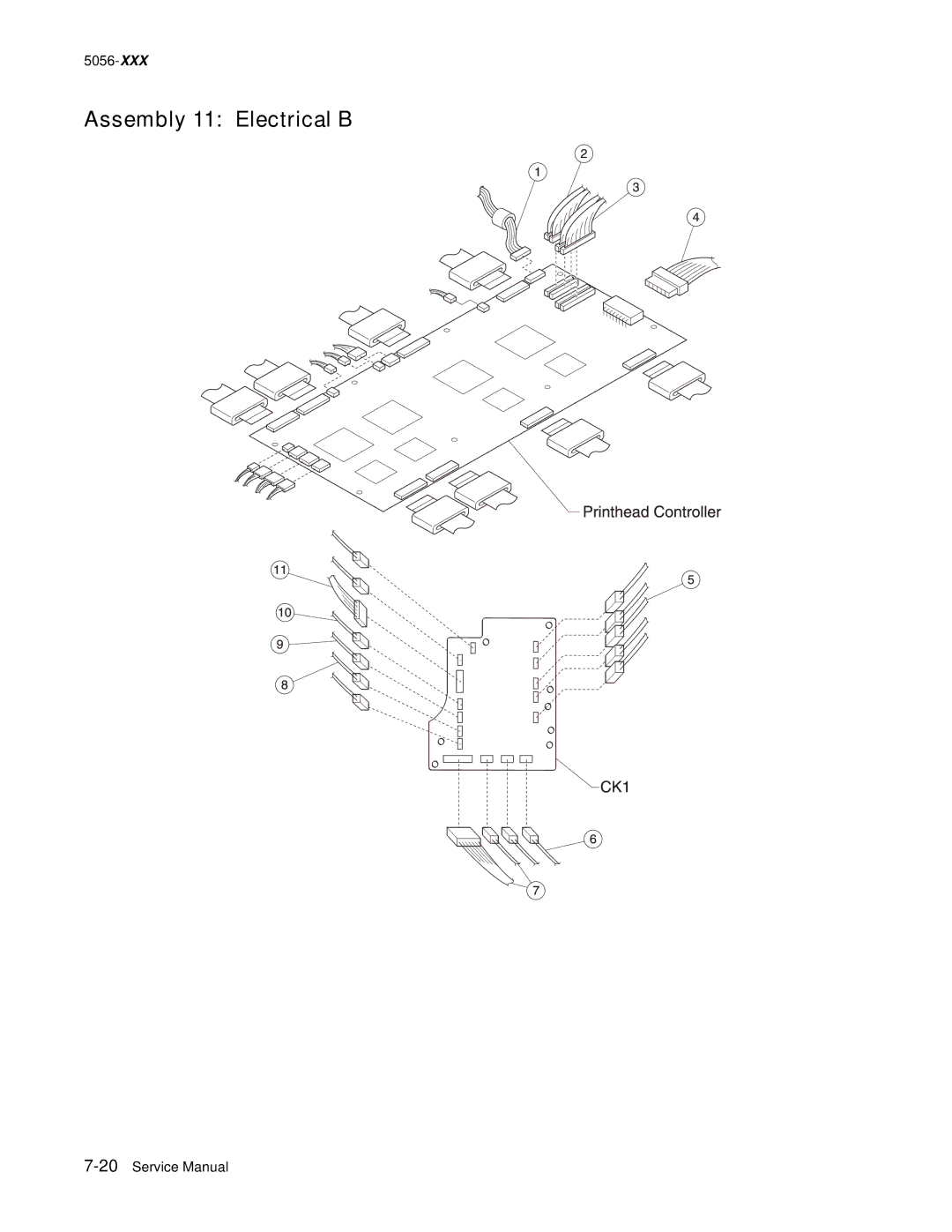 Lexmark 5056-xxx warranty Assembly 11 Electrical B 