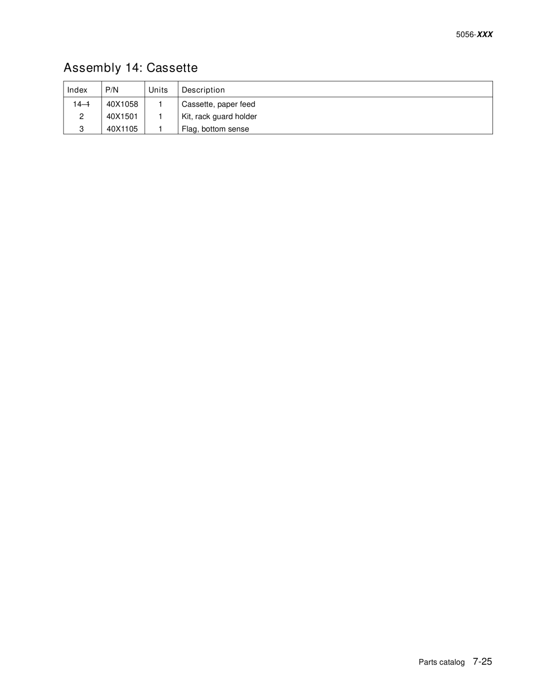 Lexmark 5056-xxx warranty 14-1 