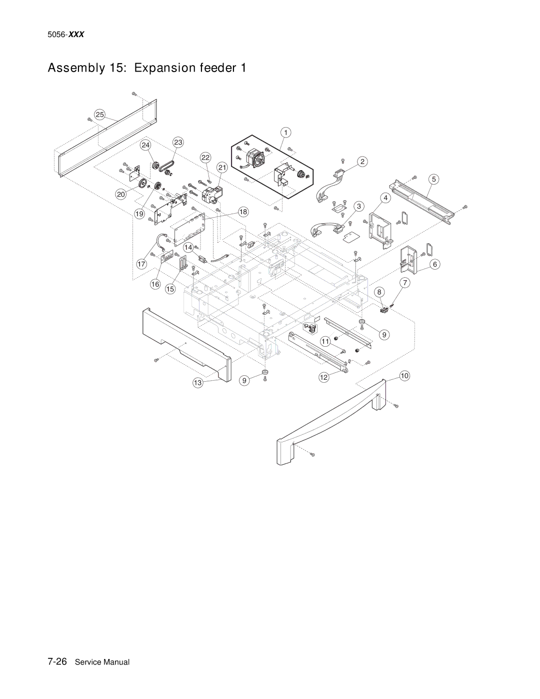 Lexmark 5056-xxx warranty Assembly 15 Expansion feeder 