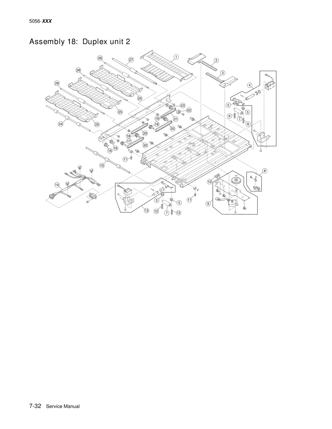 Lexmark 5056-xxx warranty Assembly 18 Duplex unit 