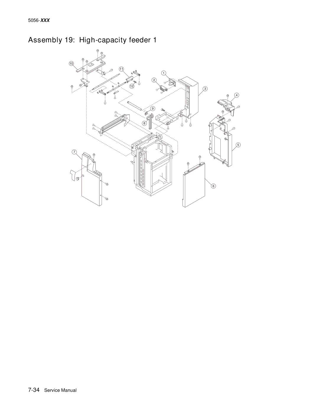 Lexmark 5056-xxx warranty Assembly 19 High-capacity feeder 