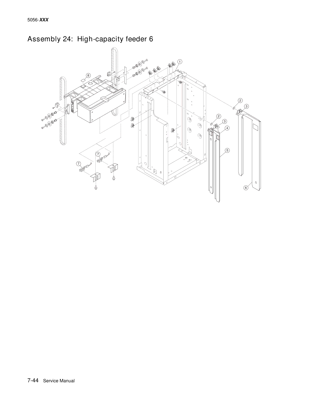 Lexmark 5056-xxx warranty Assembly 24 High-capacity feeder 