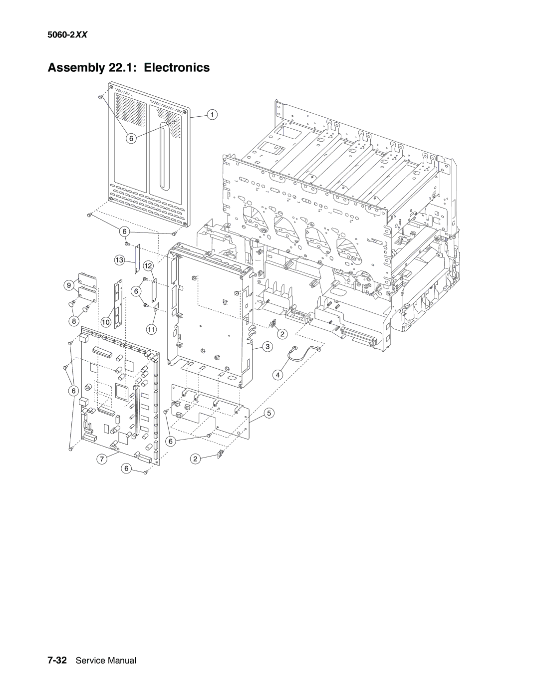 Lexmark 5060-2XX manual Assembly 22.1 Electronics 