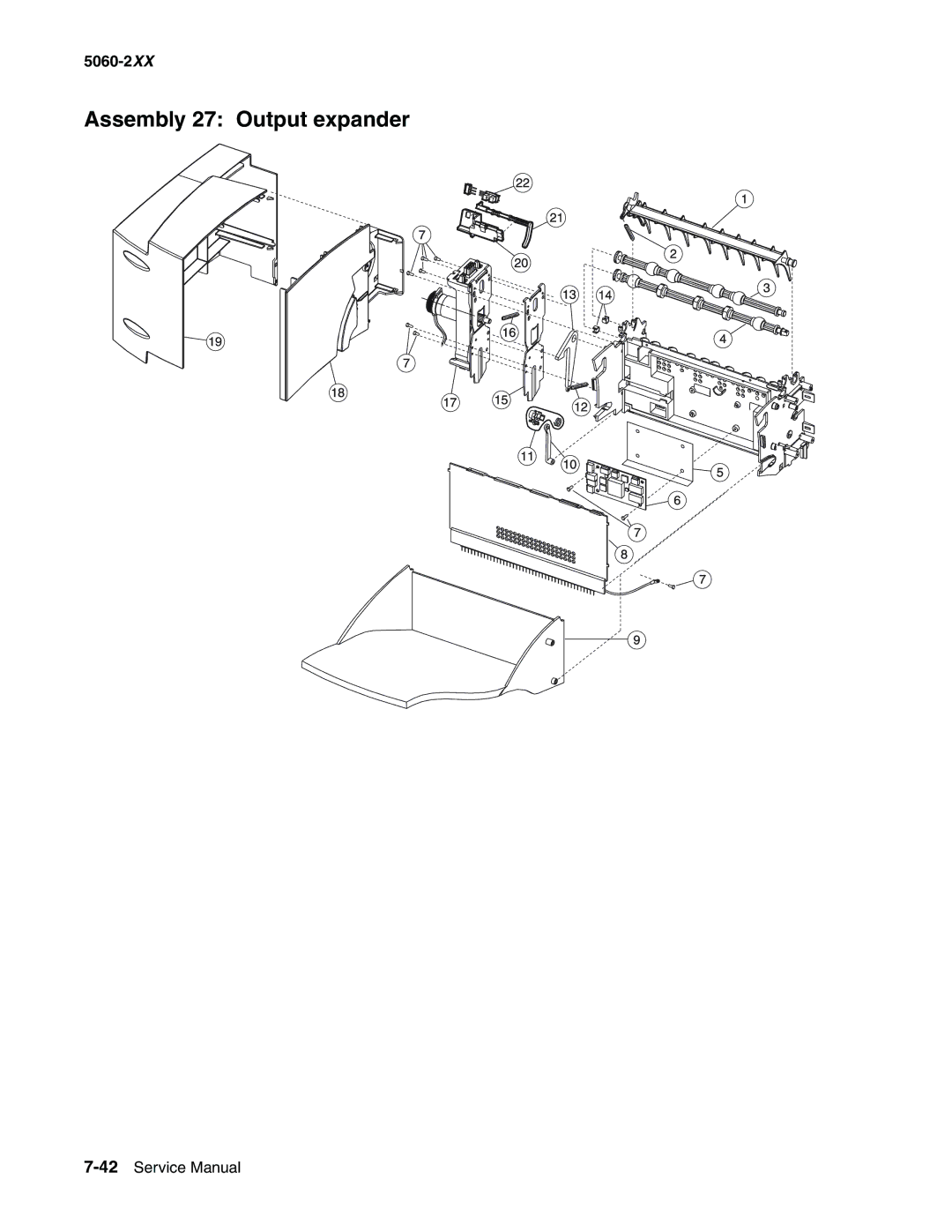 Lexmark 5060-2XX manual Assembly 27 Output expander 