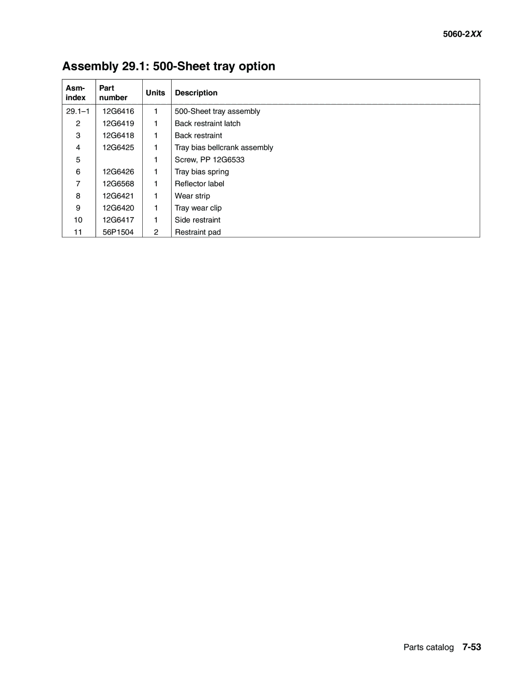 Lexmark 5060-2XX manual Restraint pad 