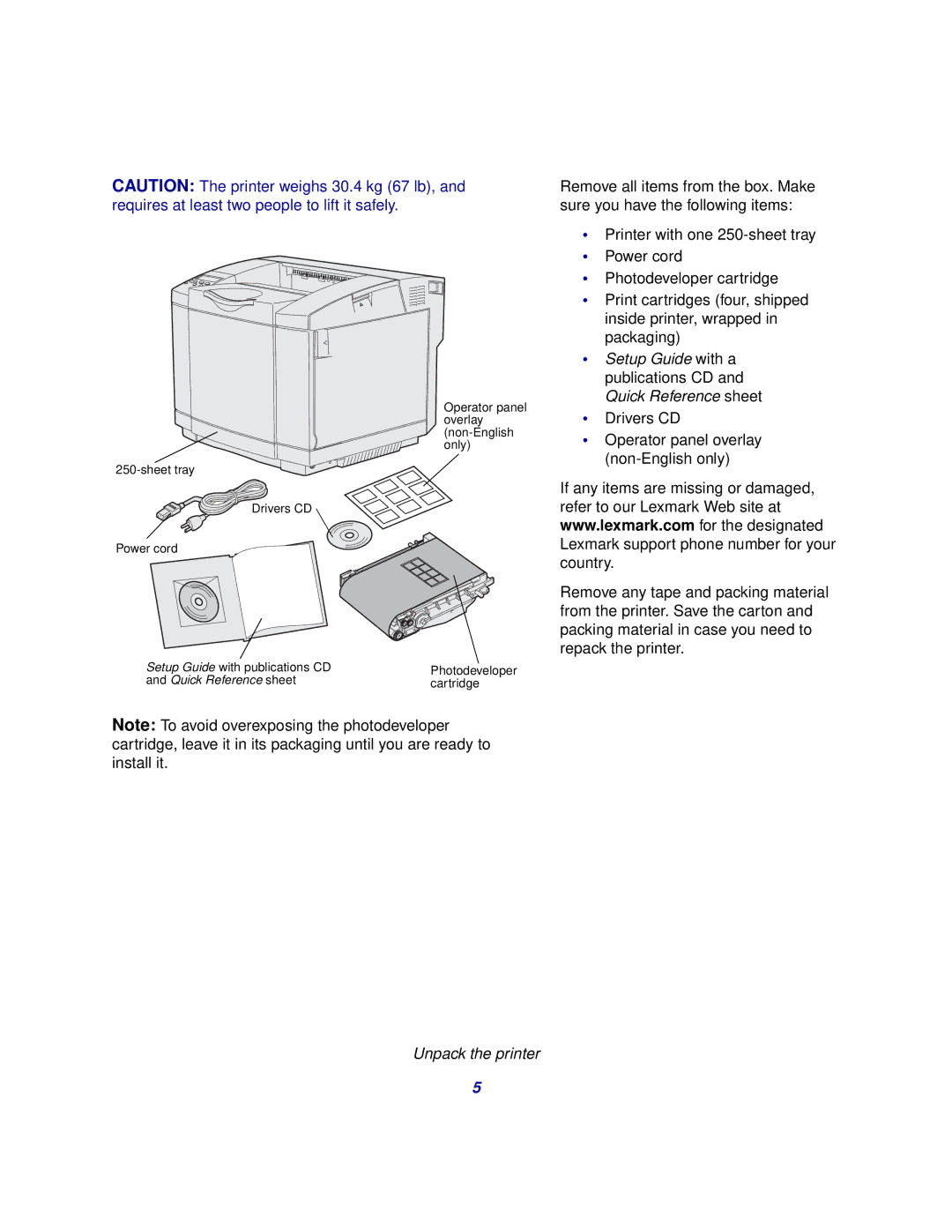 Lexmark 510 setup guide Setup Guide with a publications CD and Quick Reference sheet 