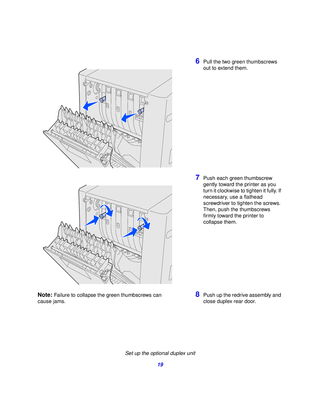 Lexmark 510 setup guide Set up the optional duplex unit 