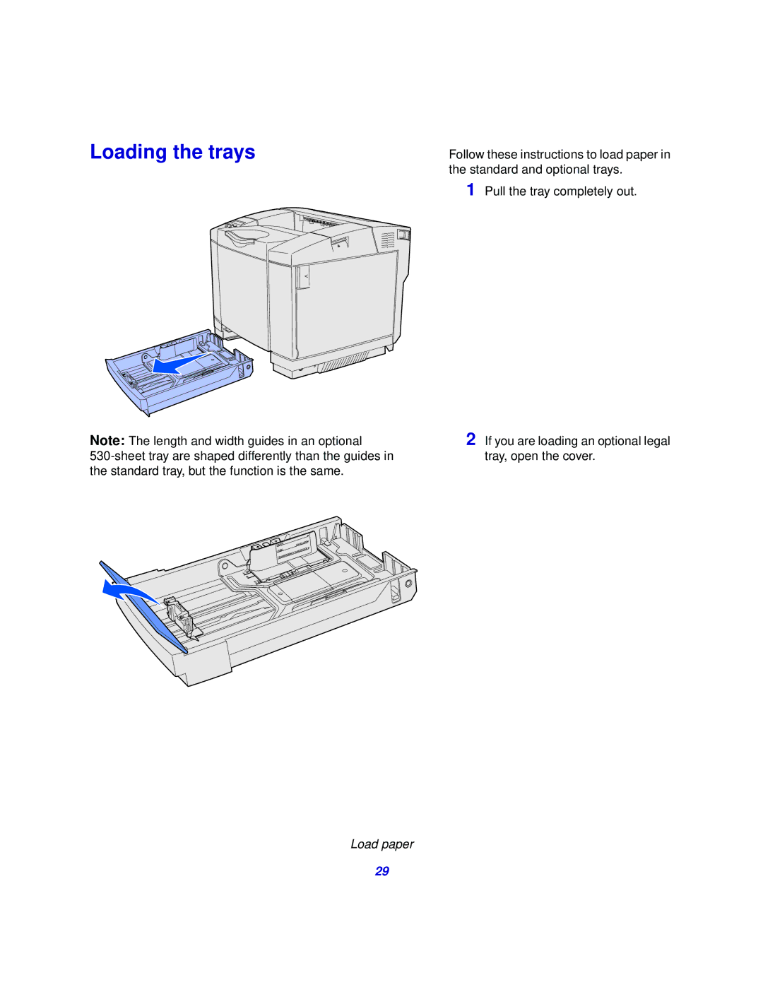 Lexmark 510 setup guide Loading the trays 