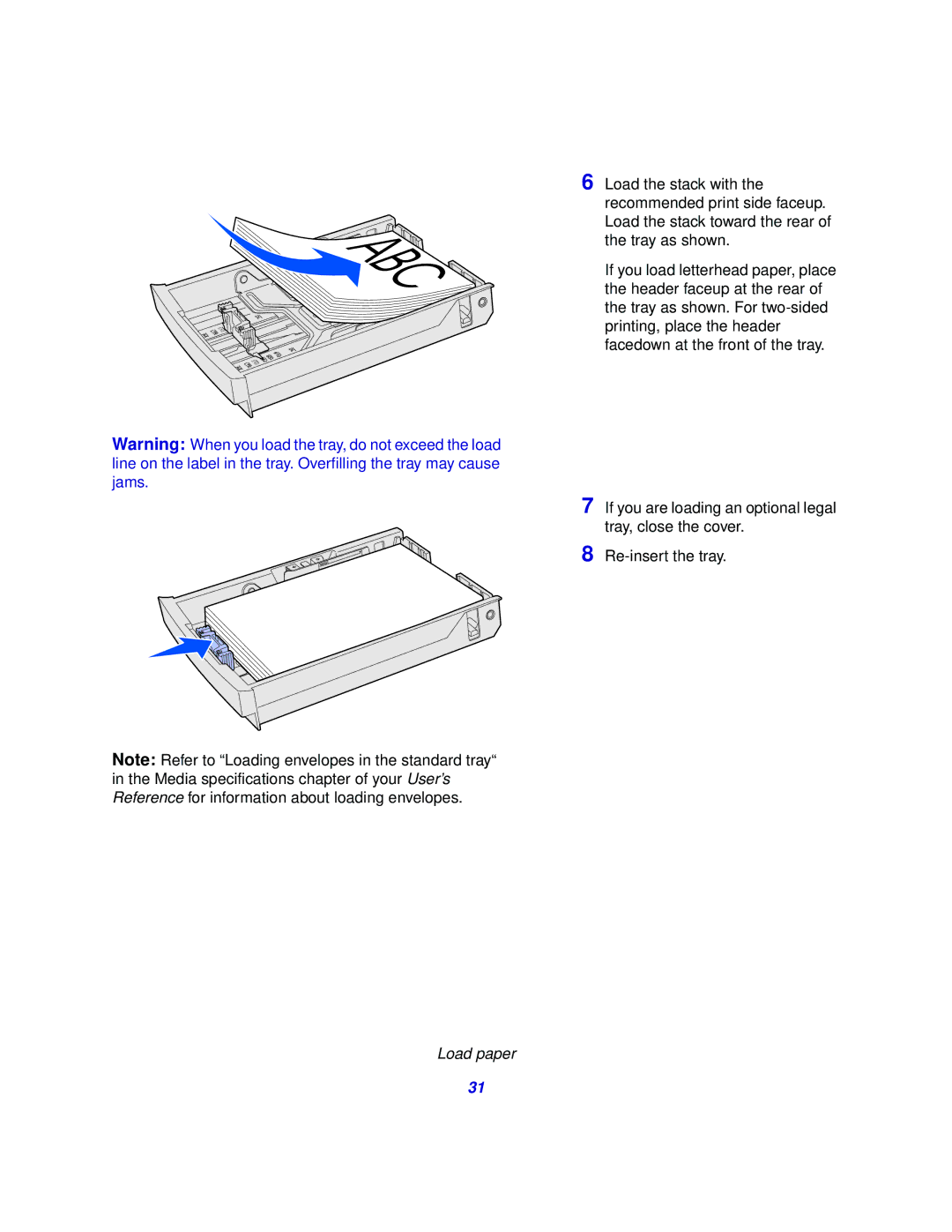 Lexmark 510 setup guide Load paper 