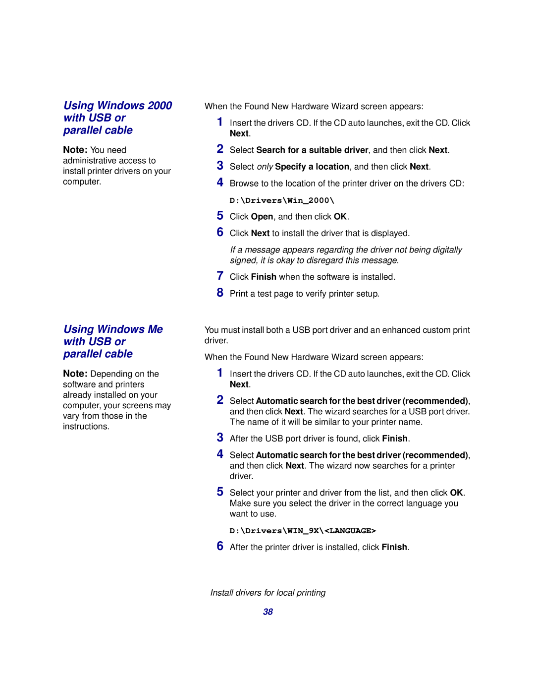 Lexmark 510 setup guide Select Search for a suitable driver, and then click Next 