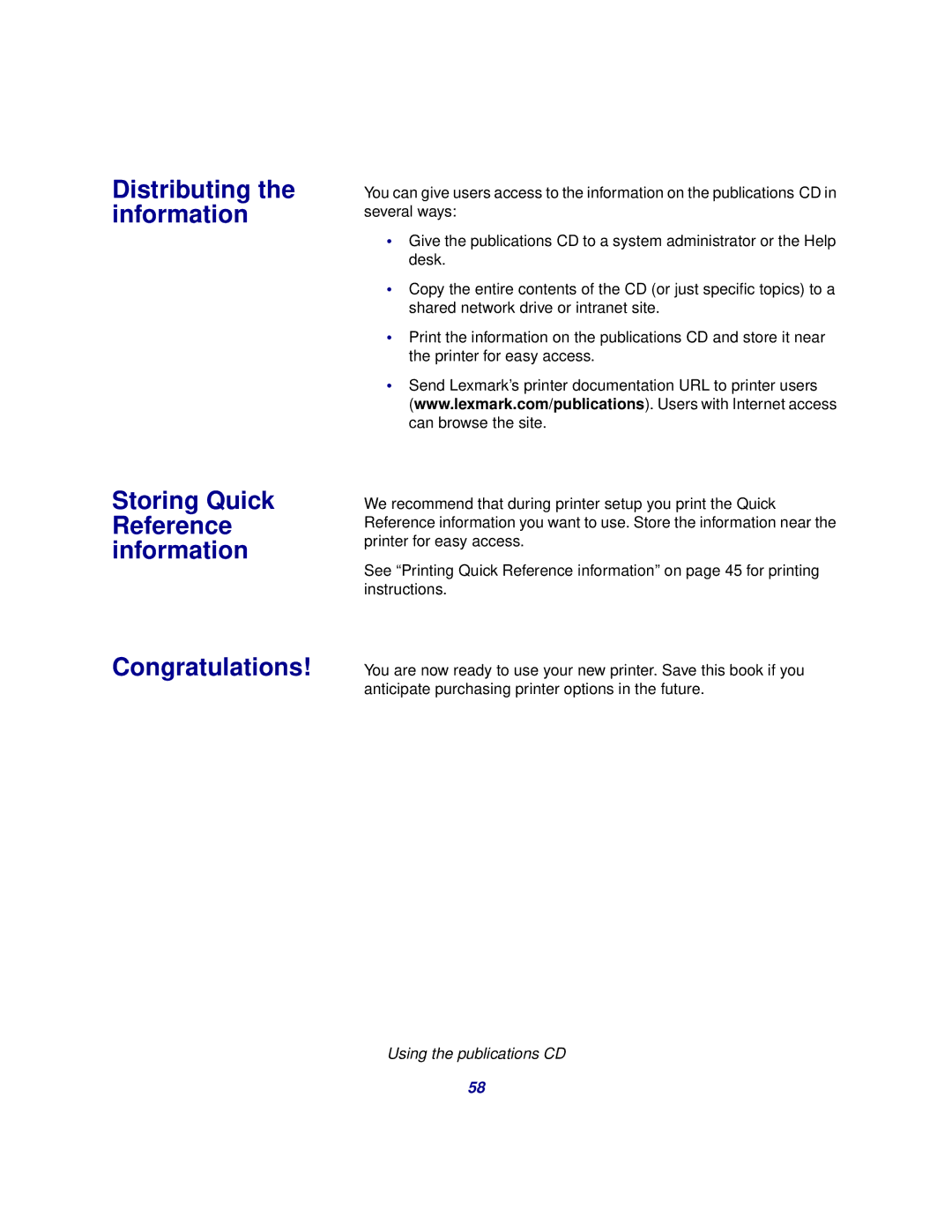 Lexmark 510 setup guide Using the publications CD 